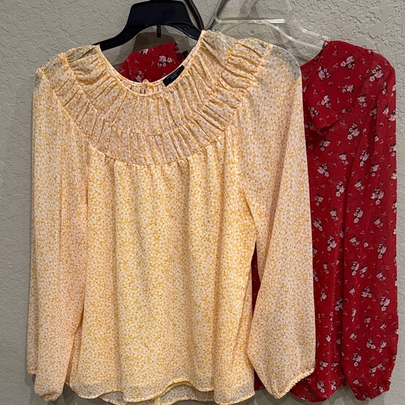 LOFT Tops - LOFT Yellow Floral Blouse
